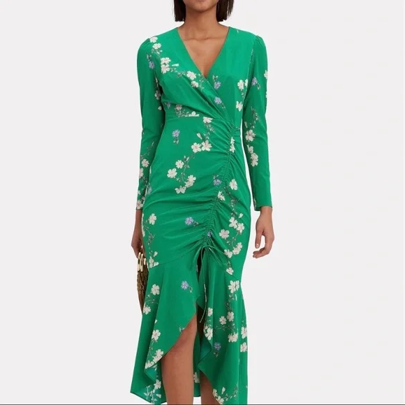 intermix green dress Suna Tie-Back Silk Mini Dress main image 0